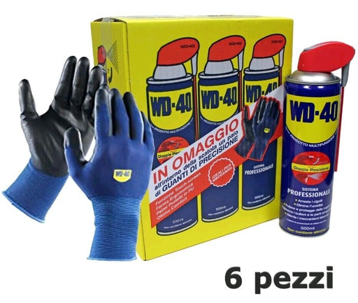 WD40 PROMOPACK 6pz. X 500ml  MULTIUSO DOPPIA AZIONE + GUANTI OMAGGIO 