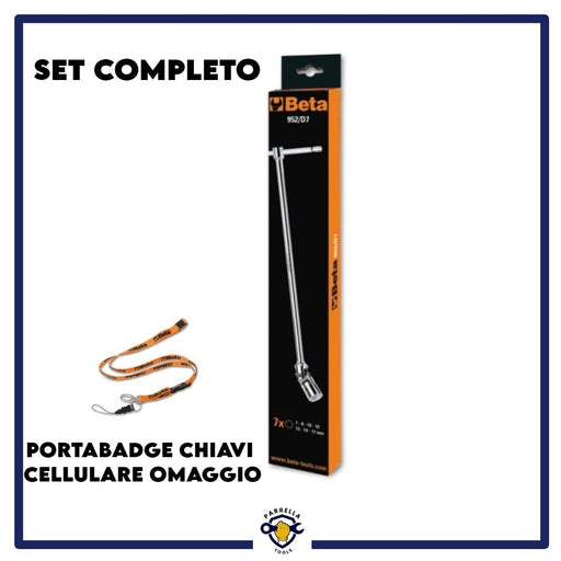 SET SERIE CHIAVI BETA A SNODO A T  C/BUSSOLA ESAGONAL 7-17 BETA 952/D7 +OMAGGIO