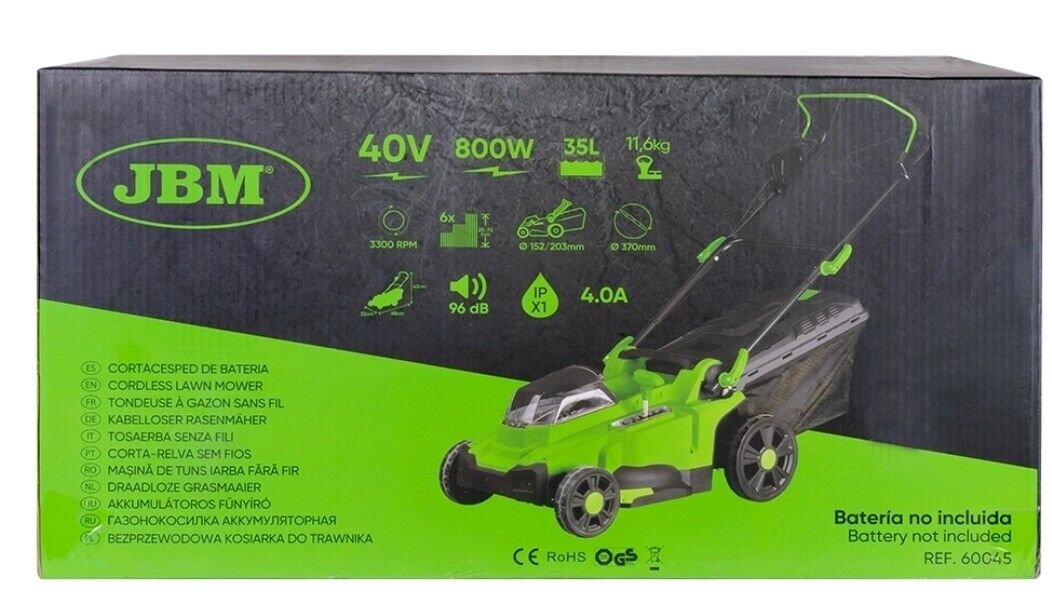 Rasaerba elettrico a batteria e caricatore incluse 2X20V 4 Ah 