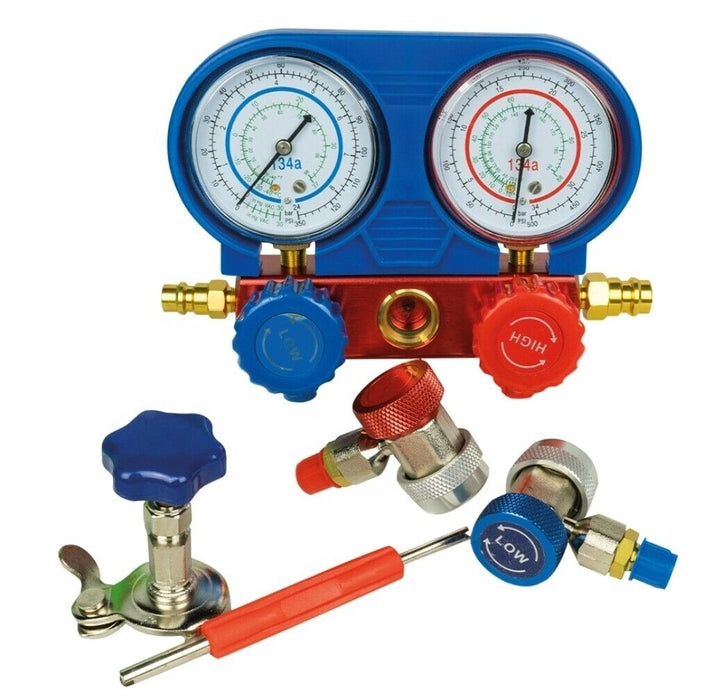 Kit Set manometro per diagnosi gas condizionatori di aria e auto 