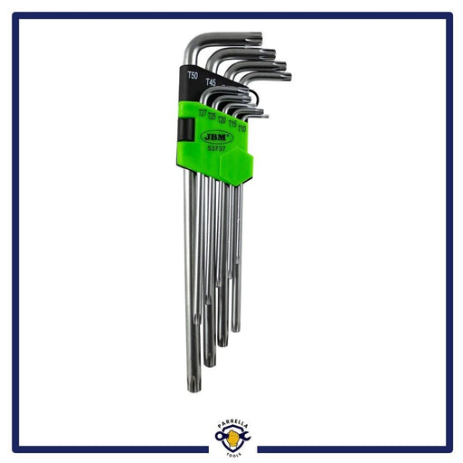 SET SERIE CHIAVI TORX FRANCESI 9 PEZZI LUNGHE T 10-T 50 LUNGHEZZA 90MM-218MM