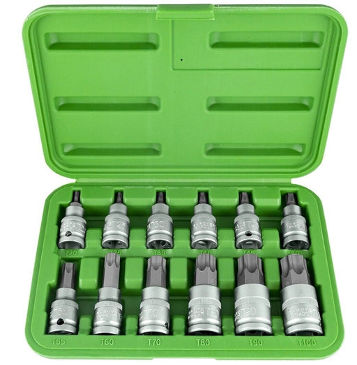 Set Kit chiavi a bussola 12 pz esagono 1/2" maschio bussole punta torx utensili