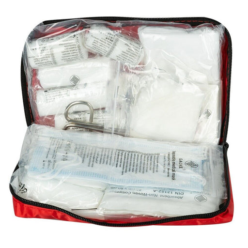 KIT BORSA PRONTO SOCCORSO MEDICO SICUREZZA OMOLOGATO PER AUTO MOTO SC0OTER 14PZ