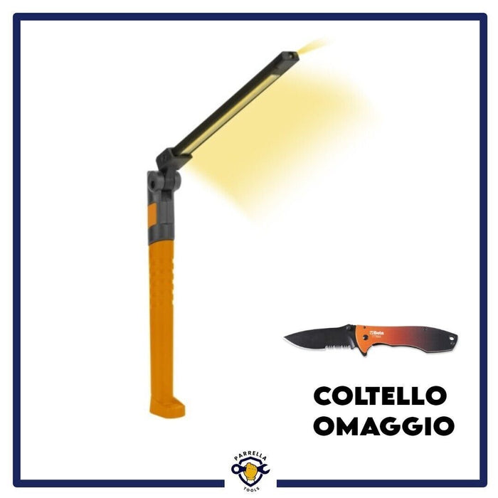 LAMPADA TORCIA BETA DA LAVORO SLIM A 3 LED SNODATA RICARICABILE COLTELLO OMAGGIO